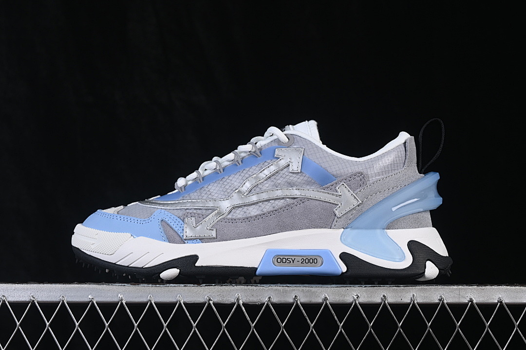 Unbranded [RETRO RUNNING SHOES GREY/BLUE/WHITE/GREY]-[WOMAN:36-39]-[MAN:40-47] - Image 2