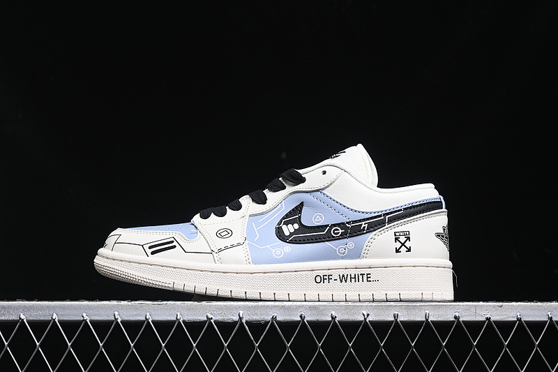 Jordan AIR Jordan 1 LOW OF WHITE/BLACK/BLUE · DM9188-001, photo 1