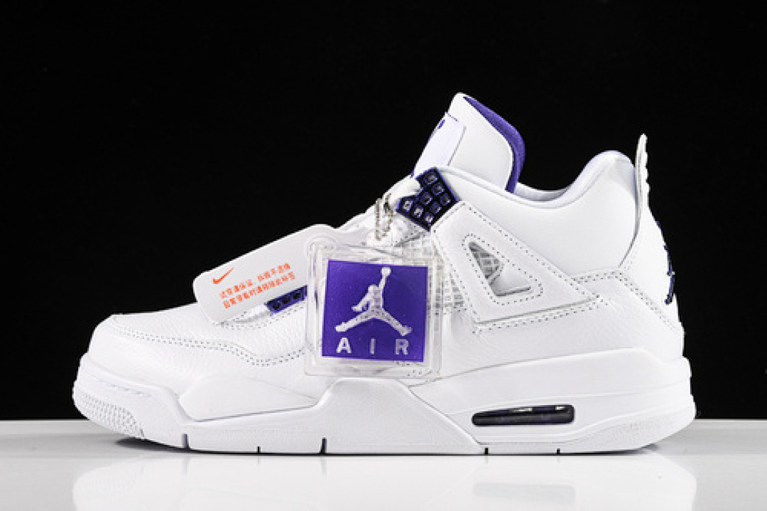 Jordan AIR Jordan 4 RETRO WHITE/METALLIC SILVER-COURT PURPLE · CT8527-115, photo 1