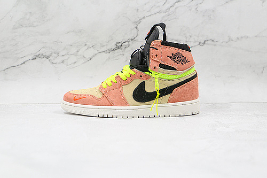 Jordan AIR Jordan 1 HIGH SWITCH PINK VOLT CREAM/PEACH-NEON-BLACK · CW6576-800, photo 1