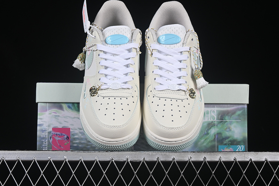 Nike [FB1839-112]-[AIR FORCE 1 07 LOW BAI SUZHEN WHITE/GREEN/BLUE]-[WOMAN:36-39]-[MAN:40-45] - Image 13