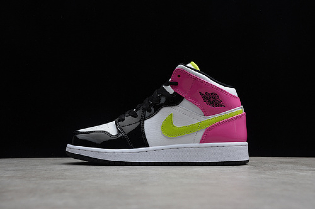 Jordan [CZ9835-100]-[AIR JORDAN 1 MID SE GS CYBER ACTIVE FUCHSIA PINK/WHITE/YELLOW-BLACK]-[35.5-39], photo 1