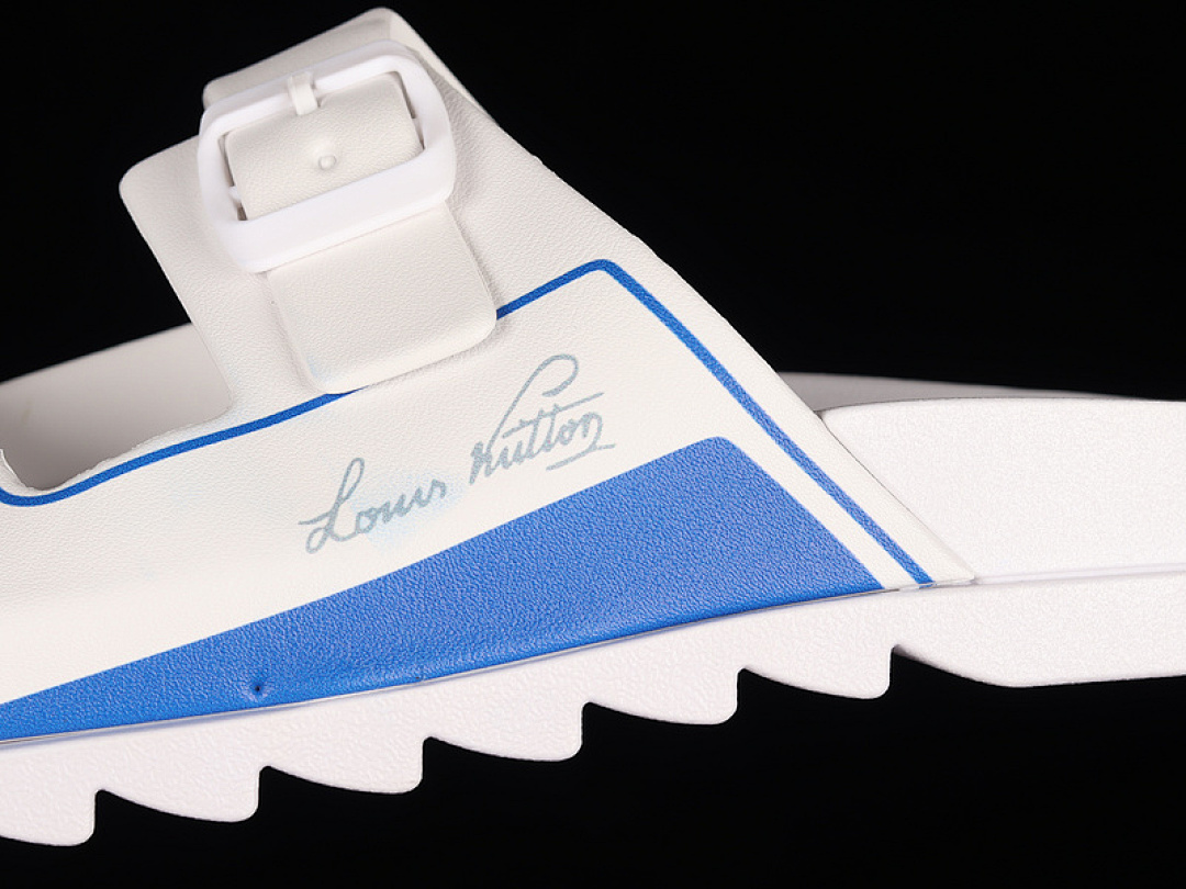 Louis Vuitton [L*V TREND CLASSIC SLIPPERS WHITE/WHITE/BLUE]-[WOMAN:35-39]-[MAN:40-45] - Image 3