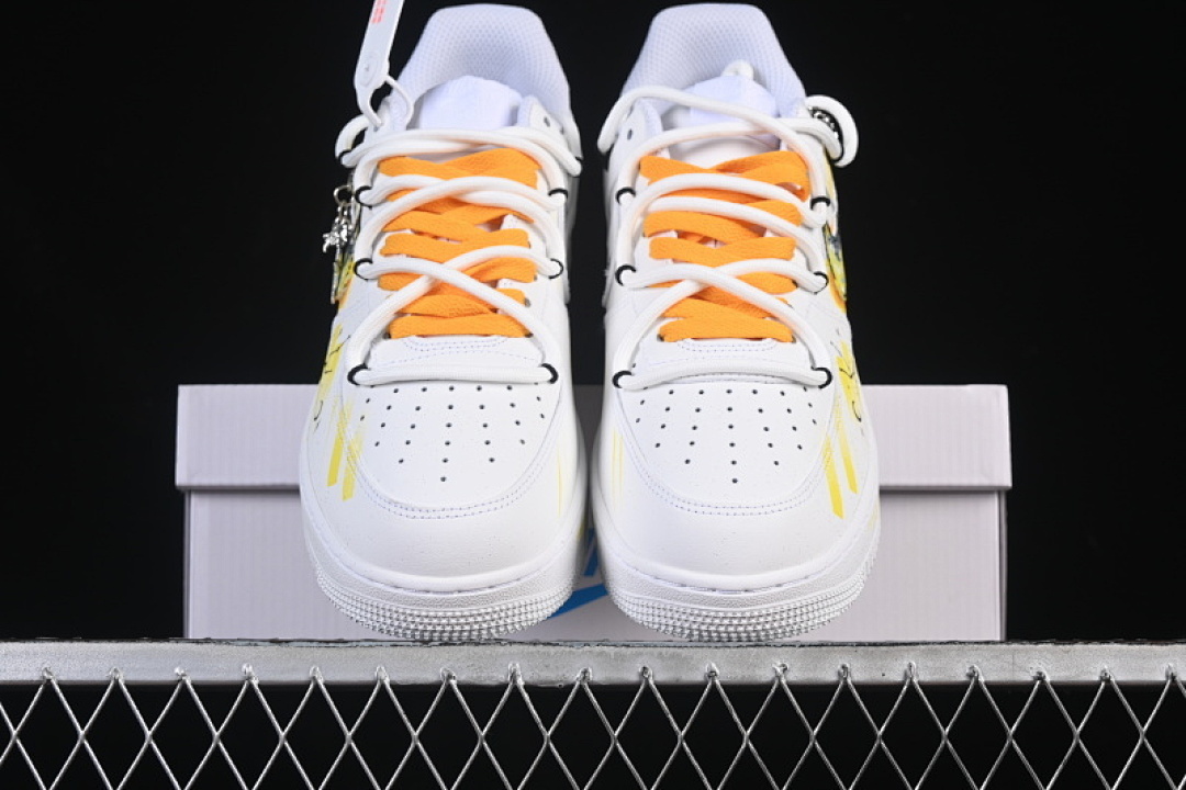 Nike [420-520]-[AIR FORCE 1 07 LOW CASUAL SNEAKERS WHITE/ORANGE/YELLOW]-[WOMAN:36-39]-[MAN:40-45] - Image 12