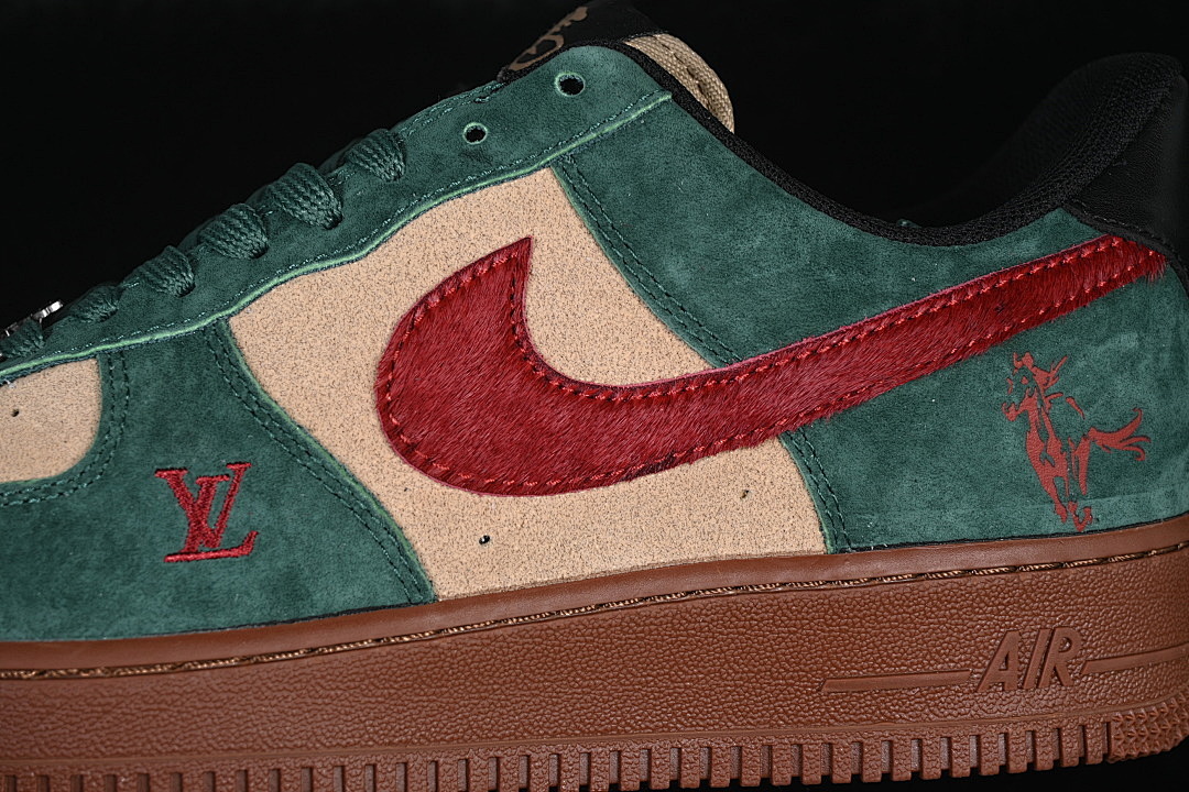 Nike [XY9025-006]-[AIR FORCE 1 07 LOW CASUAL SNEAKERS BROWN/GREEN/RED]-[WOMAN:36-39]-[MAN:40-45] - Image 8