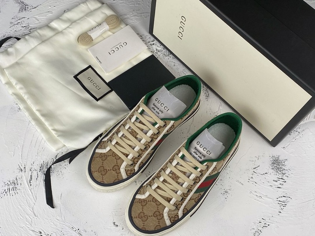 Gucci [GU*CCI ACE EMBROIDERED LOW-TOP SNEAKER LIGHT BROWN/GREEN/RED]-[UNISEX:35-44] - Image 3
