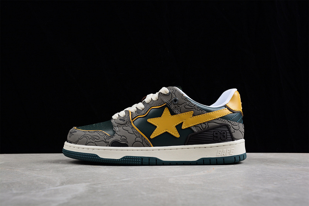 Bape [1H80191007]-[HUMAN MADE BAPE STA SK8 TO NIGO GREY/GREEN/YELLOW-BLACK]-[UNISEX:36-46], photo 1