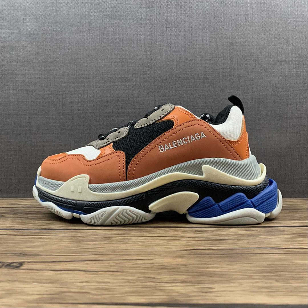 [Balenciaga TRIPLE S DADSHOES ORANGE/BLACK/WHITE-BLUE]-[WOMAN:35-39]-[MAN:40-46], photo 1
