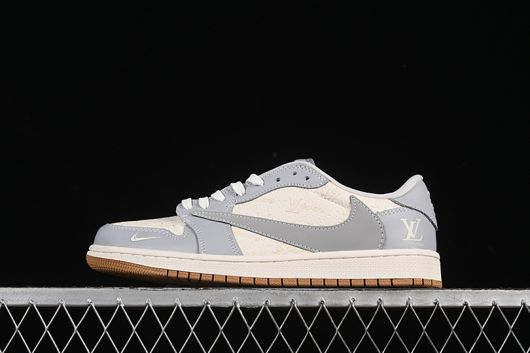 Jordan [XS2024-057]-[TRAVIS SCOTT X FRAGMENT DESIGN AIR JORDAN 1 LOW OG SP WHITE/GREY]-[36-45], photo 1