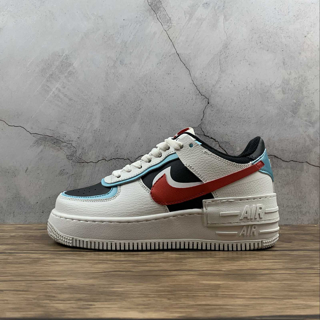 Nike [DA4291-100]-[AIR FORCE 1 SHADOW SUMMIT WHITE/BLEACHED AQUA/BLACK/CHILE RED]-[WOMAN:35-40], photo 1