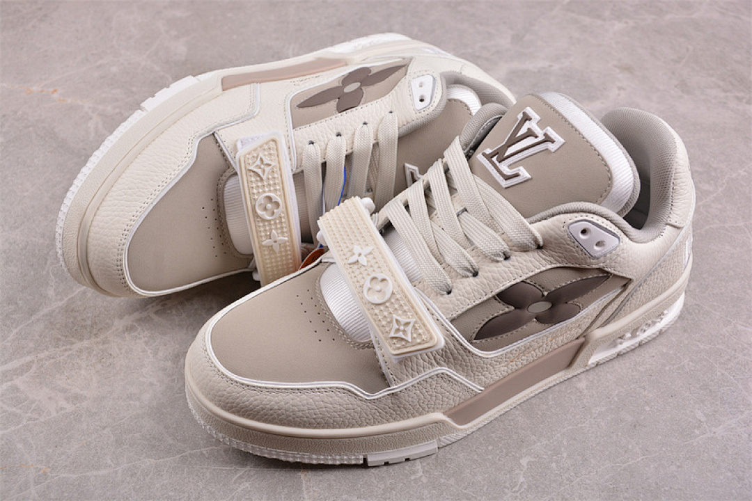 Louis Vuitton [2024TRAINER L*V LOUIS VUITTON TRAINER WHITE/GREY/KHAKI]-[WOMAN:35-39]-[MAN:40-45] - Image 6