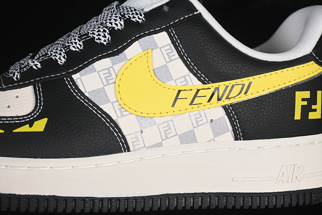 Nike [LD1999-019]-[AIR FORCE 1 07 LOW CASUAL SNEAKERS WHITE/BLACK/YELLOW]-[WOMAN:36-39]-[MAN:40-45] - Image 8