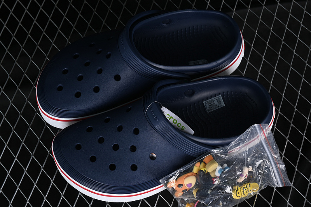 Crocs [CTOCS FLAT HOLE SANDALS BLUE/WHITE]-[WOMAN:34-39]-[MAN:40-46] - Image 6