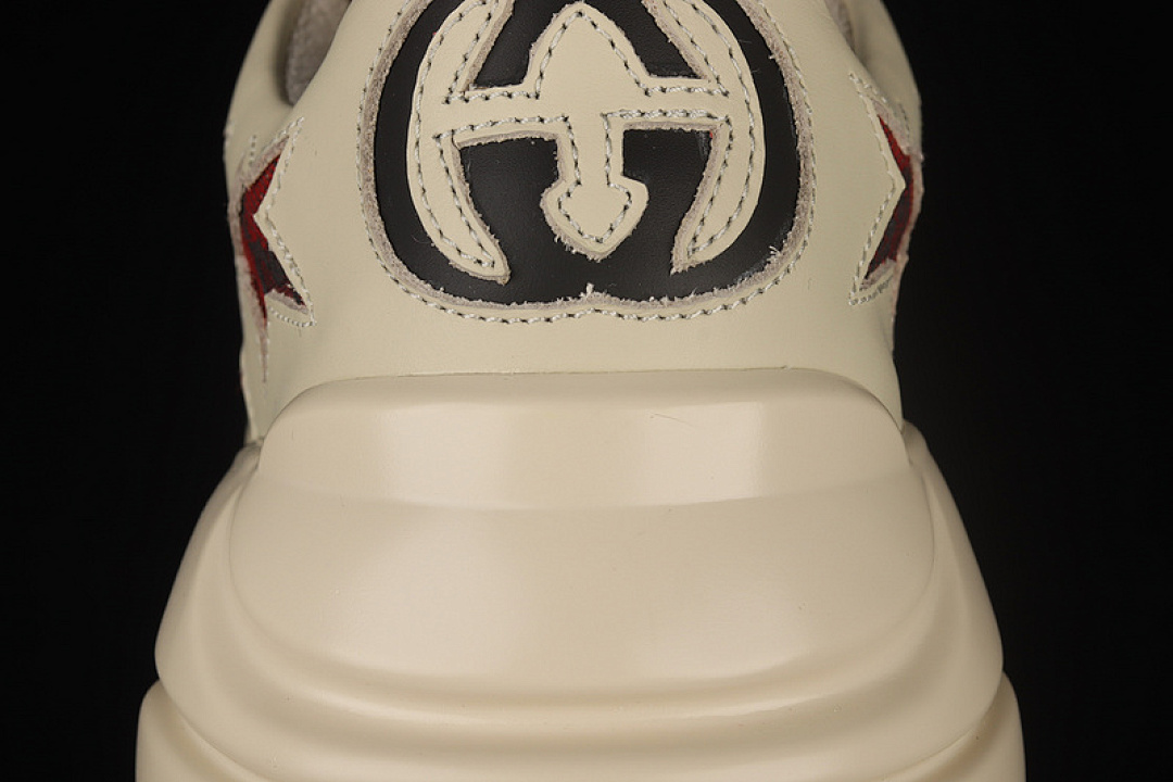 On Running [2SHC09560]-[GU*CCI RHYTON VINTAGE TRAINER SNEAKER BEIGE/BEIGE/RED-BLACK]-[UNSIEX:35-44] - Image 8