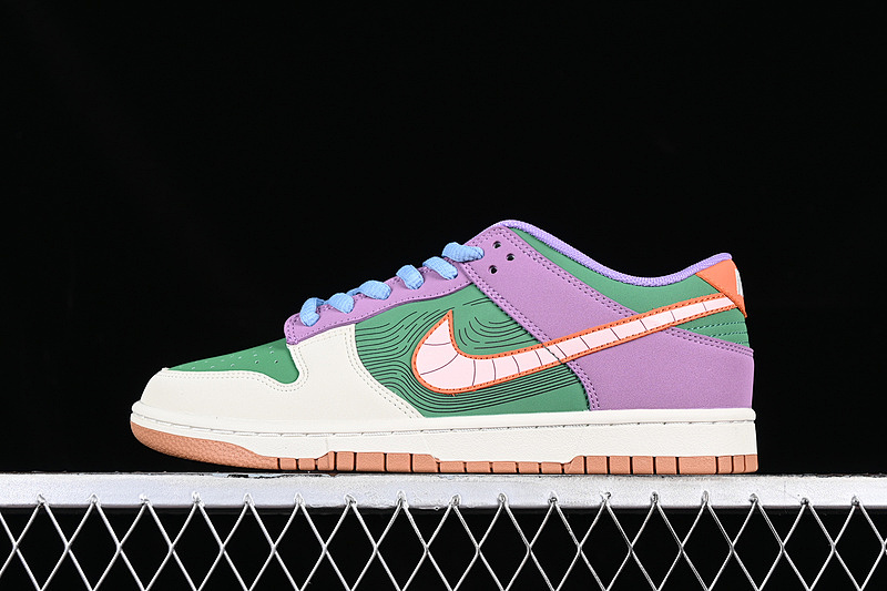 Purple Nike SB DUNK LOW WHITE/GREEN/PURPLE · GP1255-027, photo 1