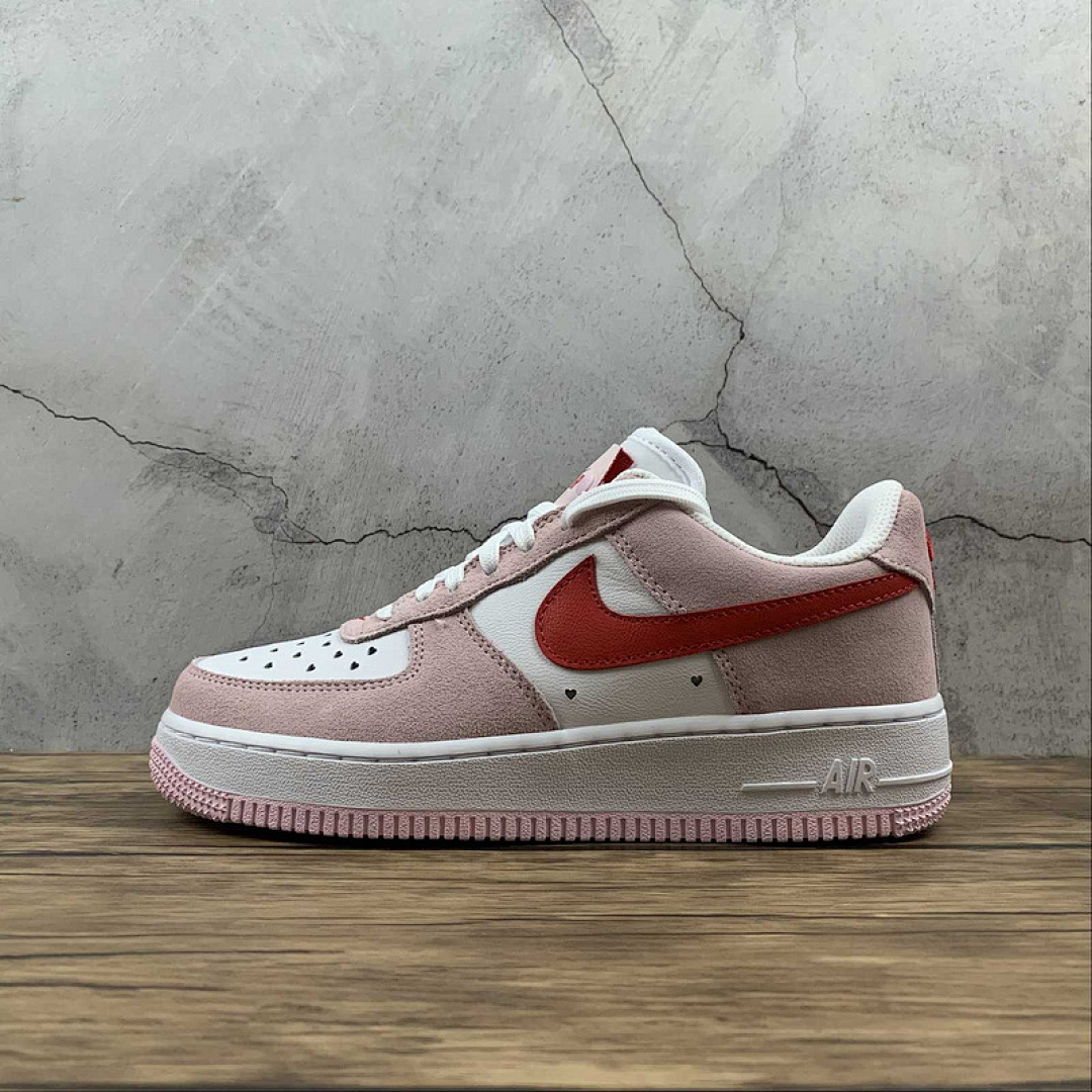 Nike [DD3384-600]-[AIR FORCE 1 LOW 07 VALENTINE’S DAY LOVE LETTER TULIP PINK/UNIVERSITY RED/WHITE], photo 1