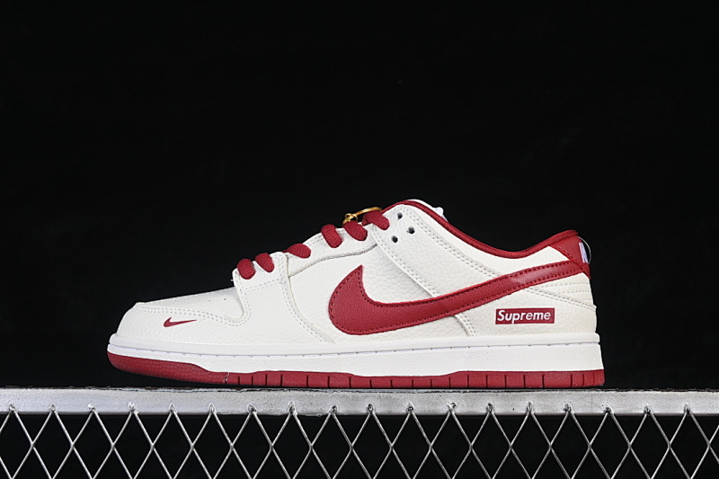 Nike SB DUNK LOW LOW-TOP CASUAL SNEAKERS WHITE/RED · AJ6817-004, photo 1