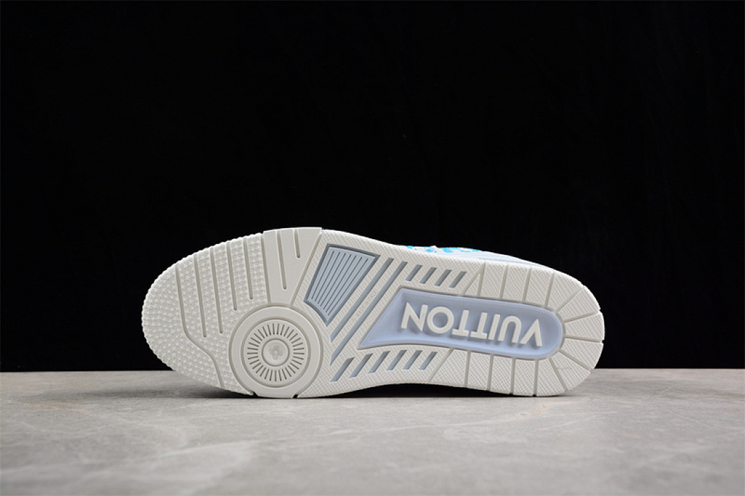 Louis Vuitton [L*V TRAINER SNEAKER LOW BASKETBALL SHOES WHITE/BLUE]-[MAN:38-45] - Image 14