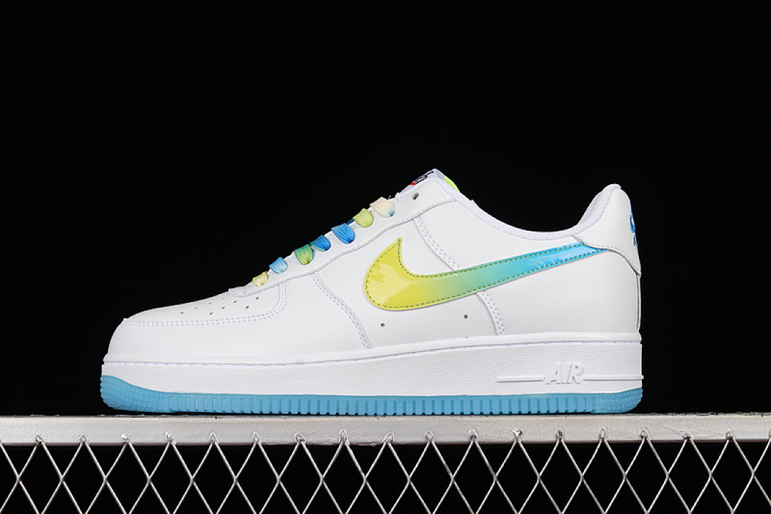 Nike [TO1232-111]-[AIR FORCE 1 LOW 07 SU19 WHITE/FLUORESCENT GREEN-BLUE]-[WOMAN:36-39]-[MAN:40-45], photo 1