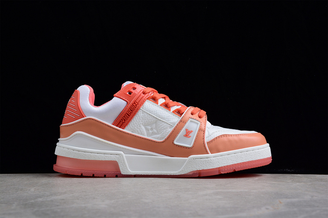 Louis Vuitton [L*V TRAINER LOW SNEAKERS WHITE/WHITE/ORANGE]-[WOMAN:36-39]-[MAN:40-45] - Image 12
