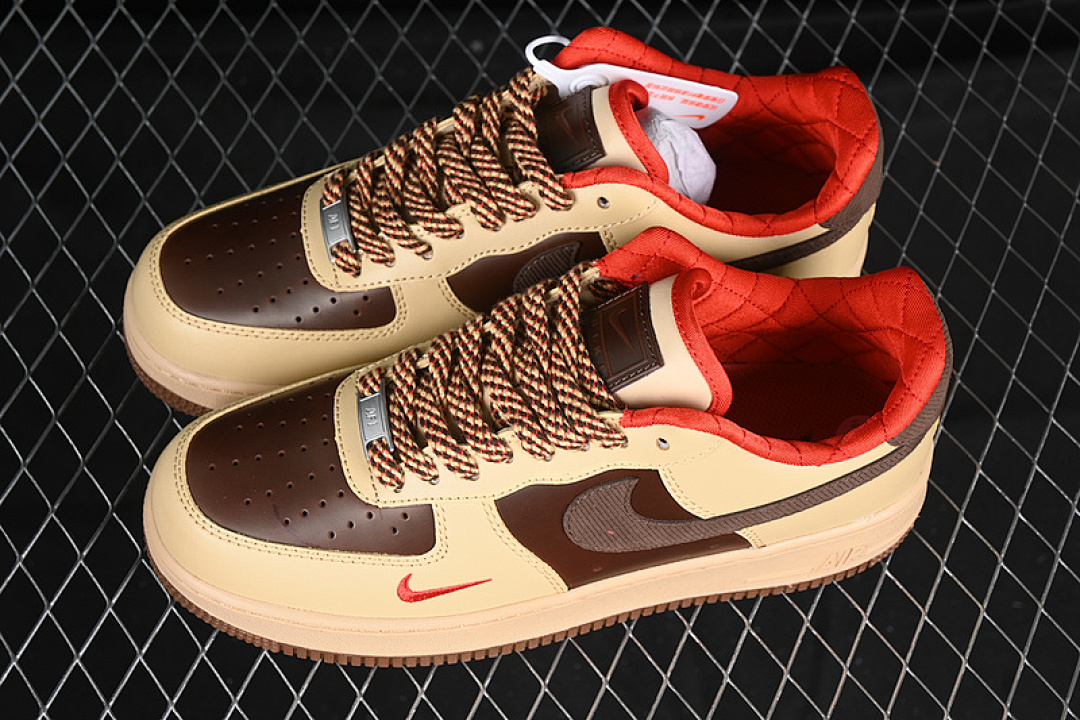 Nike [HQ3447-222]-[AIR FORCE 1 07 LOW LIGHT BRITISH TAN/CACAO WOW/SESAME/PECAN RED]-[UNISEX:36-45] - Image 11