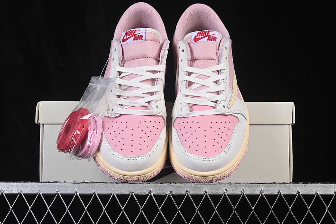 Jordan [DM7866-600]-[TRAVIS SCOTT AIR JORDAN 1 LOW OG WHITE/PINK]-[WOMAN:36-39]-[MAN:40-48.5] - Image 13