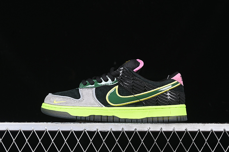Nike DUNK LOW SB WHAT THE DUCKS BLACK/APPLE GREEN/VIVID PINK/VOLT · HV1454-001, photo 1