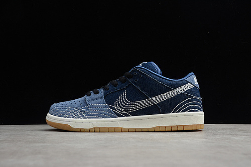 Nike SB DUNK LOW PRM SASHIKO MYSTIC NAVY/GUM LIGHT BROWN/SAIL · CV0316-400, photo 1