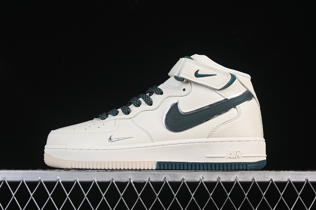 Nike [XL0236-235]-[AIR FORCE 1 07 MID STARRY SKY BEIGE/DARK GREEN/PINK]-[WOMAN:36-39]-[MAN:40-45], photo 1