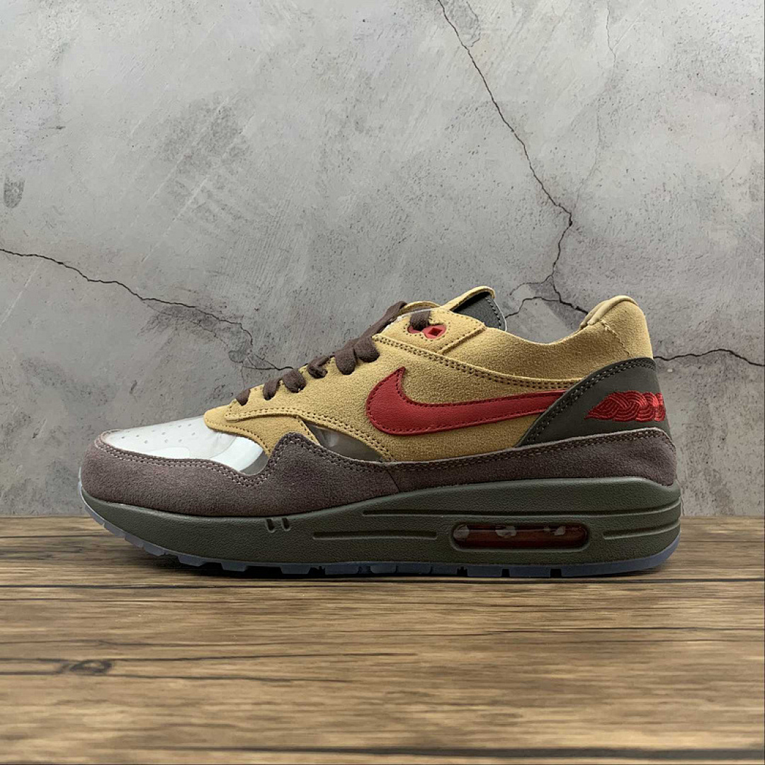 Nike CLOT X AIR MAX 1 KISS OF DEATH CHA LIGHT BROWN/YELLOW/RED · DD1870-200, photo 1