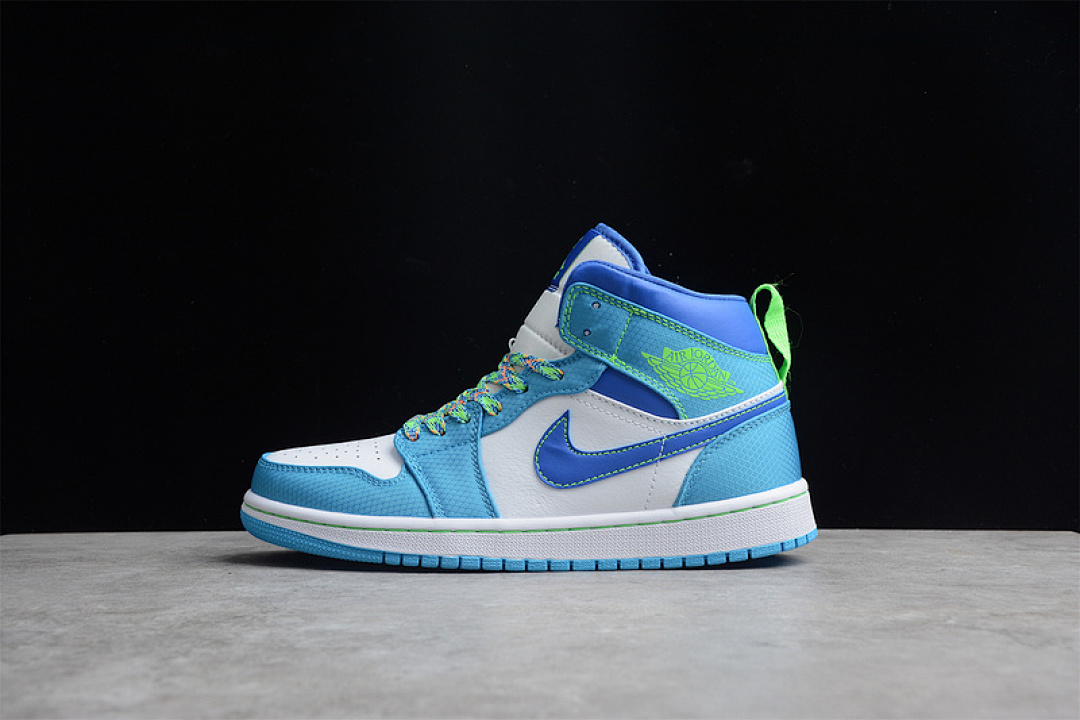 Jordan [DA8010-400]-[AIR JORDAN 1 MID SE GS SPRITE DARK POWDER BLUE/RACER BLUE/GREEN STRIKE], photo 1
