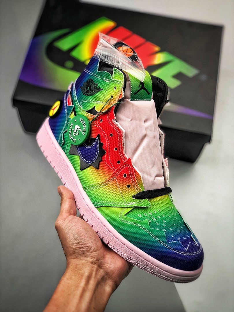 Jordan [DC3481-900]-[HOT SELLING J BALVIN X AIR JORDAN 1 HIGH OG MULTI-COLOR/BLACK/PINK FOAM], photo 1