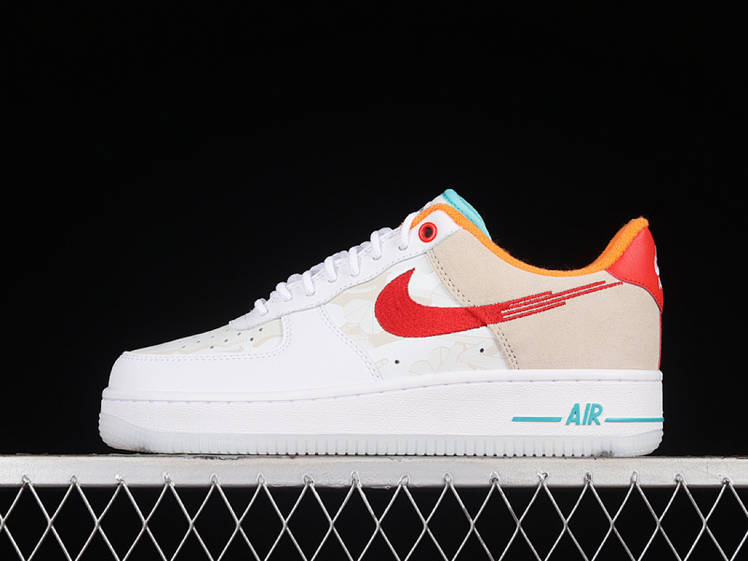 Nike [FD4205-161]-[AIR FORCE 1 LOW 07 PREMIUM LEAP SUMMIT WHITE/WHITE/WASHED TEAL/UNIVERSITY (RED]), photo 1