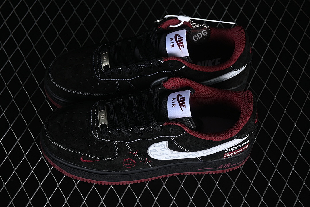 Nike [XZ6188-117]-[AIR FORCE 1 07 LOW CASUAL SHOES BLACK/WHITE/WINE RED]-[WOMAN:36-39]-[MAN:40-45] - Image 10