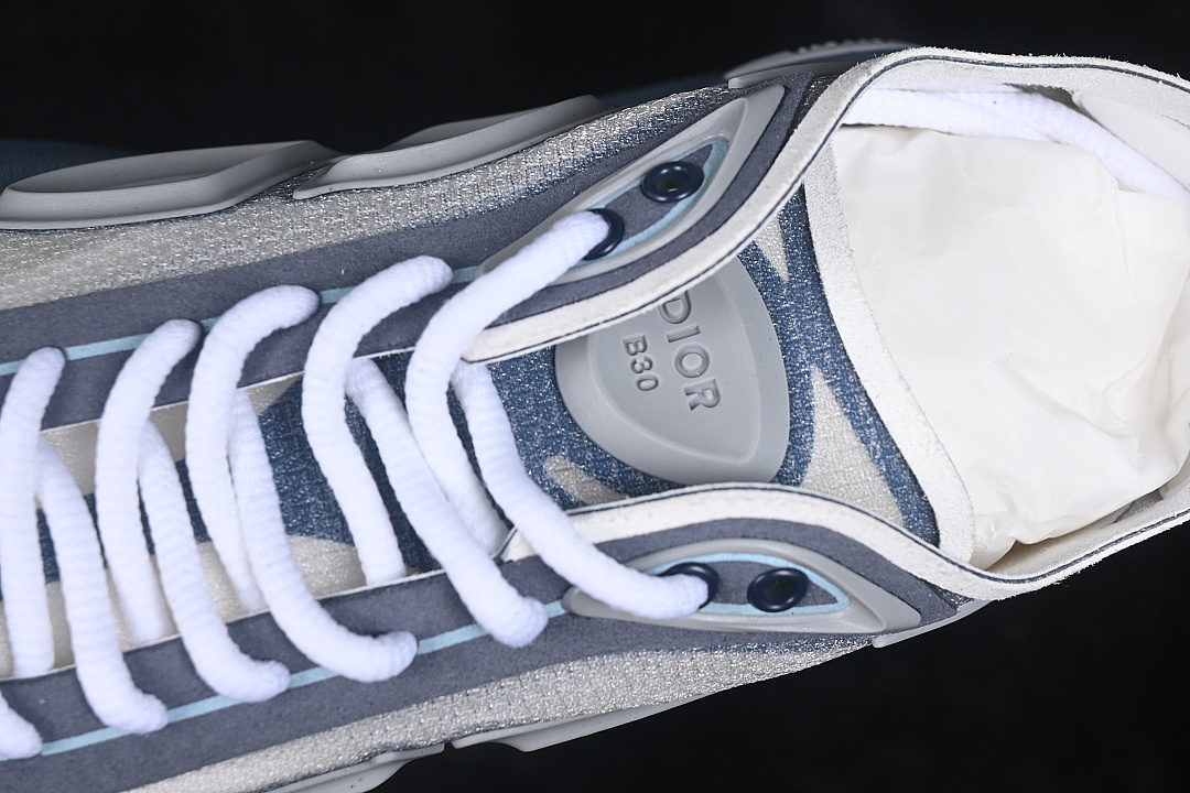 Dior [3SN342ABFH052]-[LOW-TOP CASUAL LIFESTYLE SHOES BLUE/GREY/WHITE]-[WOMAN:38-39]-[MAN:40-47] - Image 9