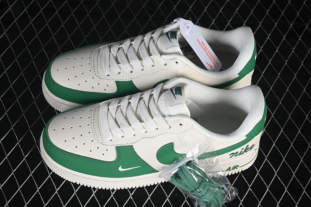 Nike [FV3694-111]-[AIR FORCE 1 07 LOW CASUAL SNEAKERS BEIGE/GREEN/BEIGE]-[WOMAN:36-39.5]-[MAN:40-45] - Image 11
