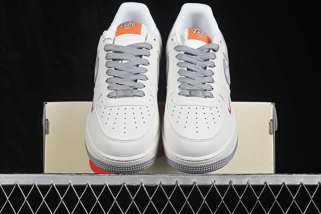 Nike [NH0601-605]-[AIR FORCE 1 07 LOW CASUAL SNEAKERS LIGHT GRAY/WHITE]-[WOMAN:36-39]-[MAN:40-45] - Image 12