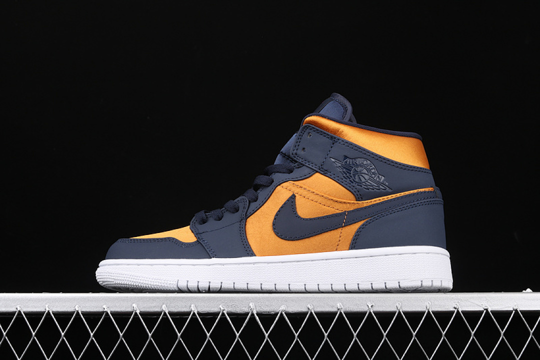 Jordan [852542-401]-[AIR JORDAN 1 MID OBSIDIAN DESERT OCHRE NAVY BLUE/YELLOW]-[UNISEX:36-46], photo 1