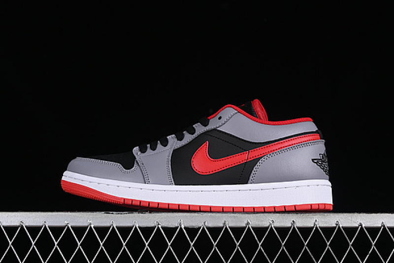 Jordan AIR Jordan 1 LOW BLACK/LIGHT SMOKE GREY/GYM RED · 553558-060, photo 1