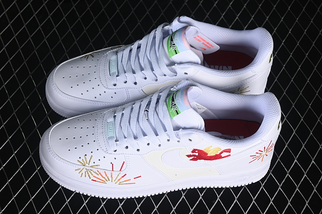 Nike [IQ1133-111]-[AIR FORCE 1 07 LOW WHITE/BEIGE/RED/GREEN]-[WOMAN:36-39]-[MAN:40-45] - Image 11