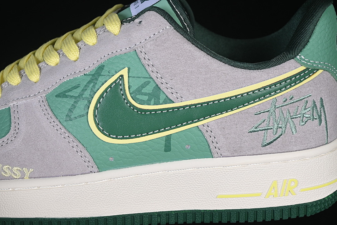 Nike [SS1979-007]-[AIR FORCE 1 07 LOW CASUAL SNEAKERS GREEN/WHITE/GREY]-[WOMAN:36-39]-[MAN:40-45] - Image 7