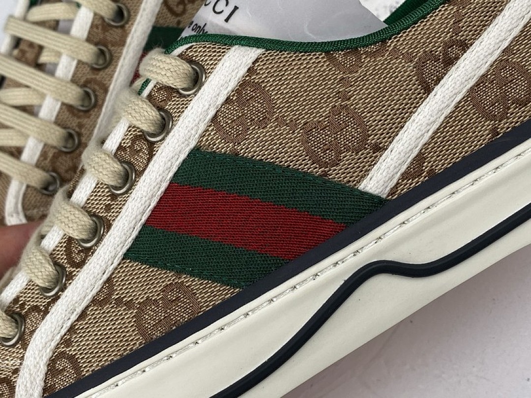 Gucci [GU*CCI ACE EMBROIDERED LOW-TOP SNEAKER LIGHT BROWN/GREEN/RED]-[UNISEX:35-44] - Image 4