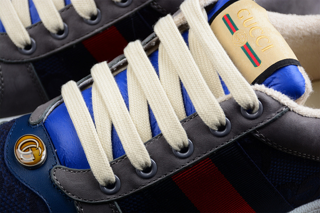 Gucci [GU*CCI DISTRESSED SCREENER SNEAKERS GREY/DARK BLUE/RED-WHITE]-[MAN:40-45] - Image 7