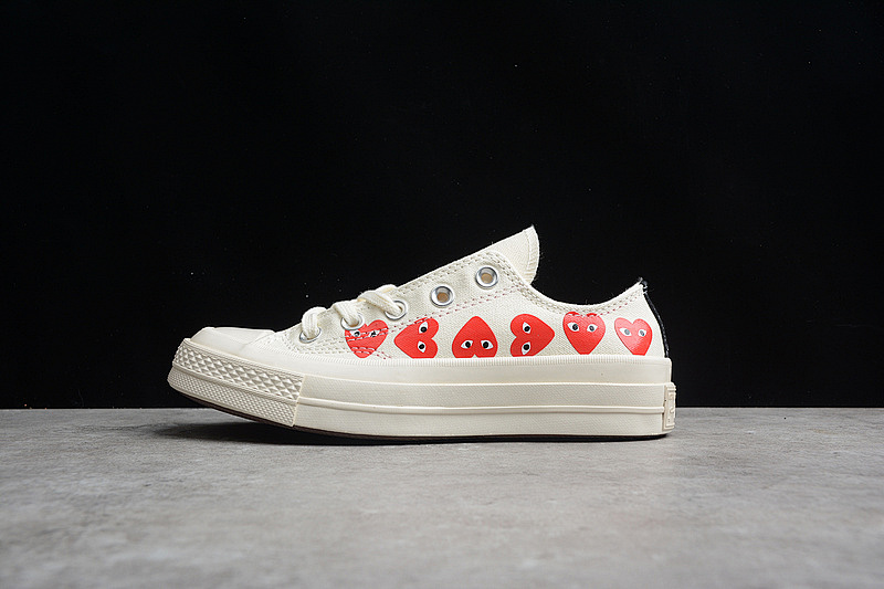 Converse Converse COMME DES GARÇONS PLAY X CHUCK TAYLOR 70S LOW TOP MULTI HEART WHITE/RED · 162975C, photo 1