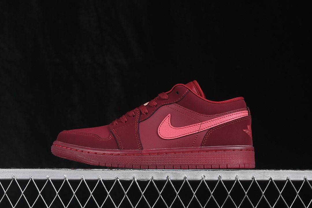Jordan AIR Jordan 1 LOW AJ1 BASKETBALL SHOES WINE RED/RED · IB7012-600, photo 1