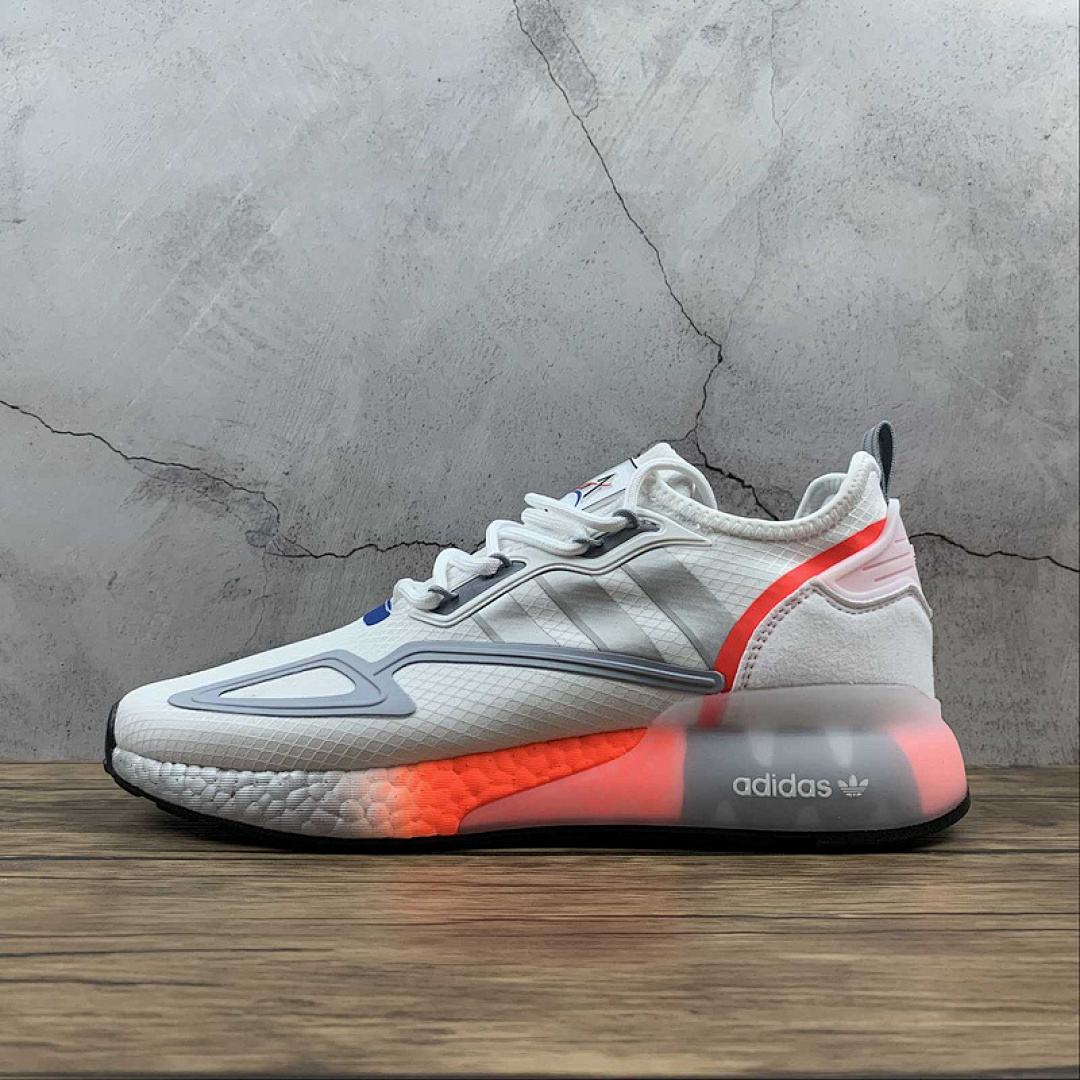 ZX 2K BOOST SHOES CLOUD WHITE/METALLIC SILVER/GLOW BLUE · FY5725, photo 1