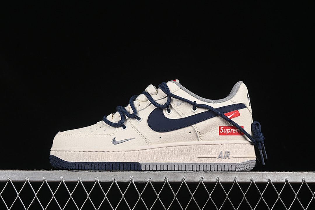 Nike [DM6868-068]-[AIR FORCE 1 07 LOW SUPREME WHITE/GREY/BLUE]-[WOMAN:36-39]-[MAN:40-45] - Image 2