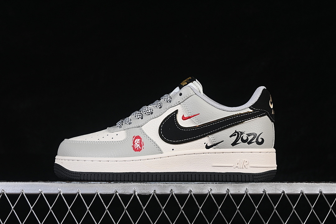 Nike [QW5288-129]-[AIR FORCE 1 07 LOW CASUAL SNEAKERS WHITE/GREY/BLACK]-[WOMAN:36-39]-[MAN:40-45] - Image 2