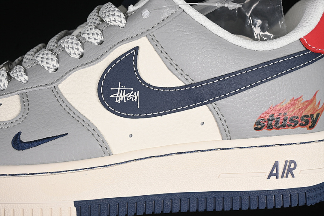 Nike [XS1958-555]-[AIR FORCE 1 07 LOW WHITE/GREY/BLUE/RED]-[WOMAN:36-39]-[MAN:40-45] - Image 8