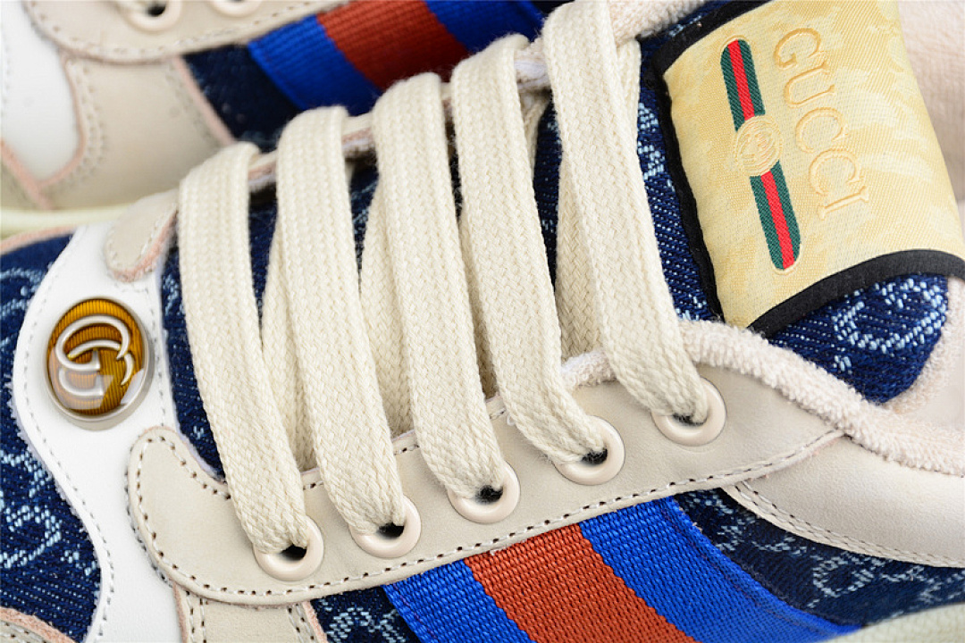Gucci [GU*CCI DISTRESSED SCREENER SNEAKER BEIGE/NAVY BLUE/RED]-[WOMAN:35-39]-[MAN:40-45] - Image 8